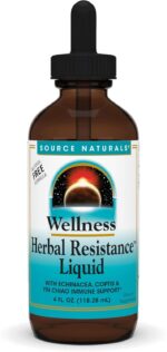 Source Naturals Wellness Herbal Resistance Liquid with Echinacea, Coptis, and Yin Chiao, Immune Support* - Alcohol Free - 4 Fliud Oz