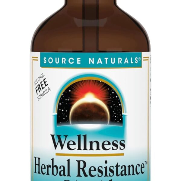 Source Naturals Wellness Herbal Resistance Liquid with Echinacea, Coptis, and Yin Chiao, Immune Support* - Alcohol Free - 4 Fliud Oz