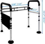 Toilet Safety Rails & Frames for Seniors,330 LBS Adjustable Foldable Toilet Safety Frame with Arms,Stand Alone,Stand Up Assistat for Seniors,with Sack,Fit Any Toilet,Easy Installation - Image 2