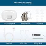 Rechargeable Hearing Aids for Seniors Severe Hearing Loss Earrck Hearing Amplifier with Noise Cancelling Hearing Aid with Volume Control Dual Micphone (Silver) - Image 7