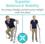 Vive Walking Cane Stick for Women, Men 600 lbs - Offset Handle, Balance, Fashionable Heavy Duty Bariatric 3/4 Inch Rubber Accessories for Seniors, Adults - Lightweight Stable Replacement Mobility Aid - Image 7