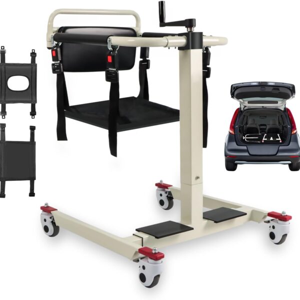 Patient Lift Transfer Chair with Padded backrest, Shower Chair Lift for Elderly, Chair Lift Bedside Commode for Seniors