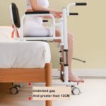 Patient Lift Transfer Chair for Home,Portable 4 in 1 Patient Lift Wheelchair 180° Split Seat, Toilet Transfer Chair W/Cushion Hydraulic Lifting Nursing Car for Elderly - Image 4