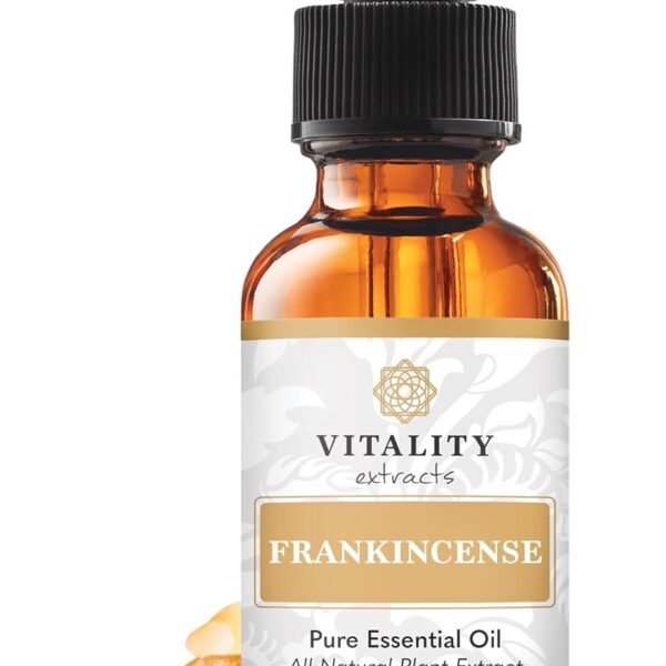 Vitality Extracts Frankincense Essential Oil - 30ml, Boswellia Serrata, Aromatherapy, Skin Care, Natural Calm, Stress Relief, Yoga, Comfort