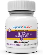 Superior Source No Shot Vitamin B-12 Methylcobalamin 1000 mcg, B-6 & Folic Acid 800 mcg - Supports Brain & Heart Health - Aids Natural Energy Levels - 60 Sublingual Dissolving Tablets - Image 3