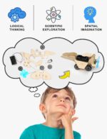 Poraxy STEM Model Car Kits, Toys for Boys Age 8-12, 5 in 1 Kids Wood Building Kit 8-10, 3D Wooden Puzzles, Educational Science Crafts Kits, Birthday Gifts for 8 9 10 11 12 13 14 Years Old Boys - Image 5