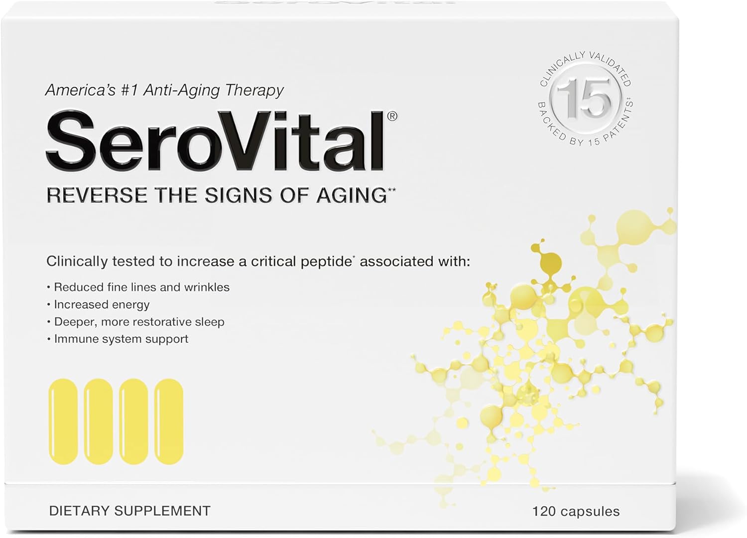 61qZ7ocphBL._AC_SL1500_.jpg Serovital Renewal Complex - Anti Aging Supplements - Amino Acids - Peptides - Improved Energy and Immunity, Better Deeper Sleep, 30-Day Supply - Image 1