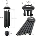 ASTARIN 45 in Memorial Wind Chimes Large with 6 Heavy Tubes, Large Deep Tone Wind Chimes Outdoor for Garden Hanging Décor,Sympathy Gifts. Black - Image 2