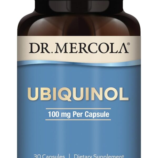 Dr. Mercola Ubiquinol 100 mg Per Serving, 30 Servings (30 Capsules), Dietary Supplement, Supports Overall Health and Wellness, Non GMO