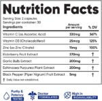 Immuneti - Advanced Immune Defense, 6-in-1 Powerful Blend of Vitamin C, Vitamin D3, Zinc, Elderberries, Garlic Bulb, Echinacea - Supports Overall Health, Provides Vital Nutrients & Antioxidants - Image 3