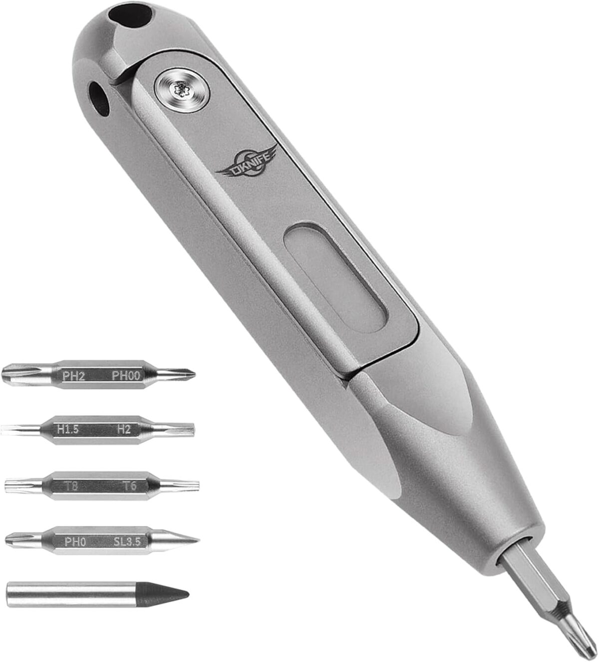 OKNIFE Otacle D1 Titanium Small EDC Multi Bit Pocket Screwdriver, 9 in 1 Mini Precision Screwdriver Set, S2 Steel Magnetic Bits for Work or Daily Use - Image 1