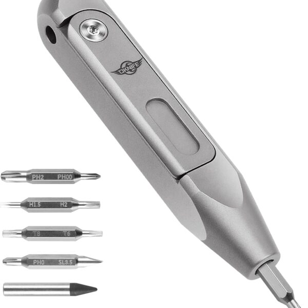 OKNIFE Otacle D1 Titanium Small EDC Multi Bit Pocket Screwdriver, 9 in 1 Mini Precision Screwdriver Set, S2 Steel Magnetic Bits for Work or Daily Use