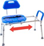 Platinum Health Sliding Shower Chair HydroGlyde Premium Heavy Duty, Padded Bathtub Transfer Bench with Cut Out Seat, for Bath Tub, Adjustable Legs, and Safety Belt, Quick Tool-Less Assembly, Blue - Image 2