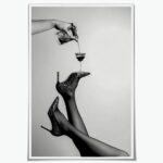WKNJVBF High Heels Cocktail Print Black and White Alcohol Wall Art Bar Cart Print Vintage Bar Decor Feminist Print Printable Digital Download Wall Art Decor Print Picture Poster Unframed16x24inch