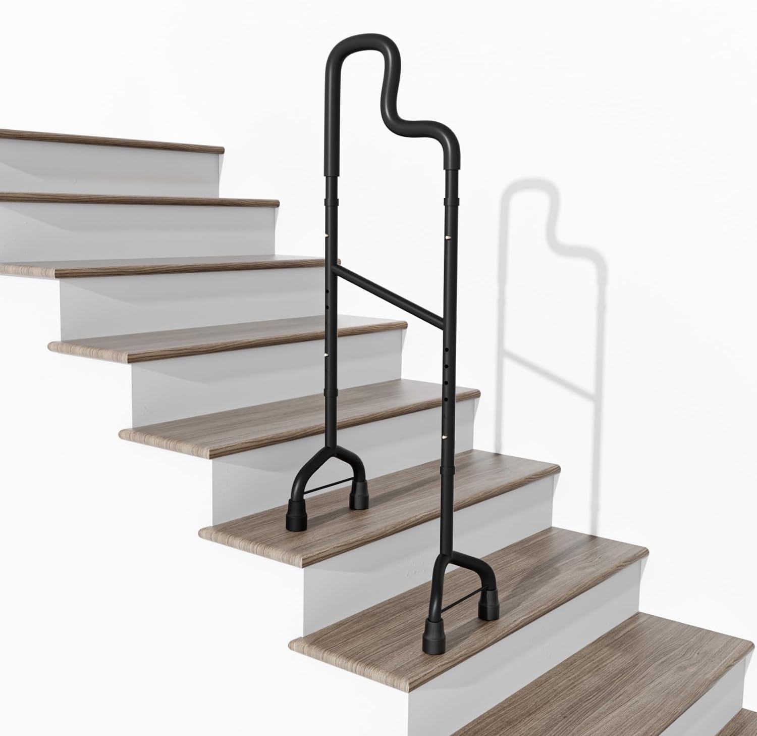 61tH9D7sDqL._AC_SL1500_.jpg Stair Climbing Assist Cane for Both Walk Up and Down Stairs, Elderly Stair Lift Assist Devices with Adjustable Height fits Most Standard Steps, Step Helper for Those with Sore HIPS and Knees - Image 1