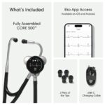 CORE 500™ Digital Stethoscope — 40x Amplification, Active Noise Cancellation, 3-Lead ECG, FDA-Cleared AI, Full-Color Display, FSA/HSA Eligible — Silver, COR501 - Image 7