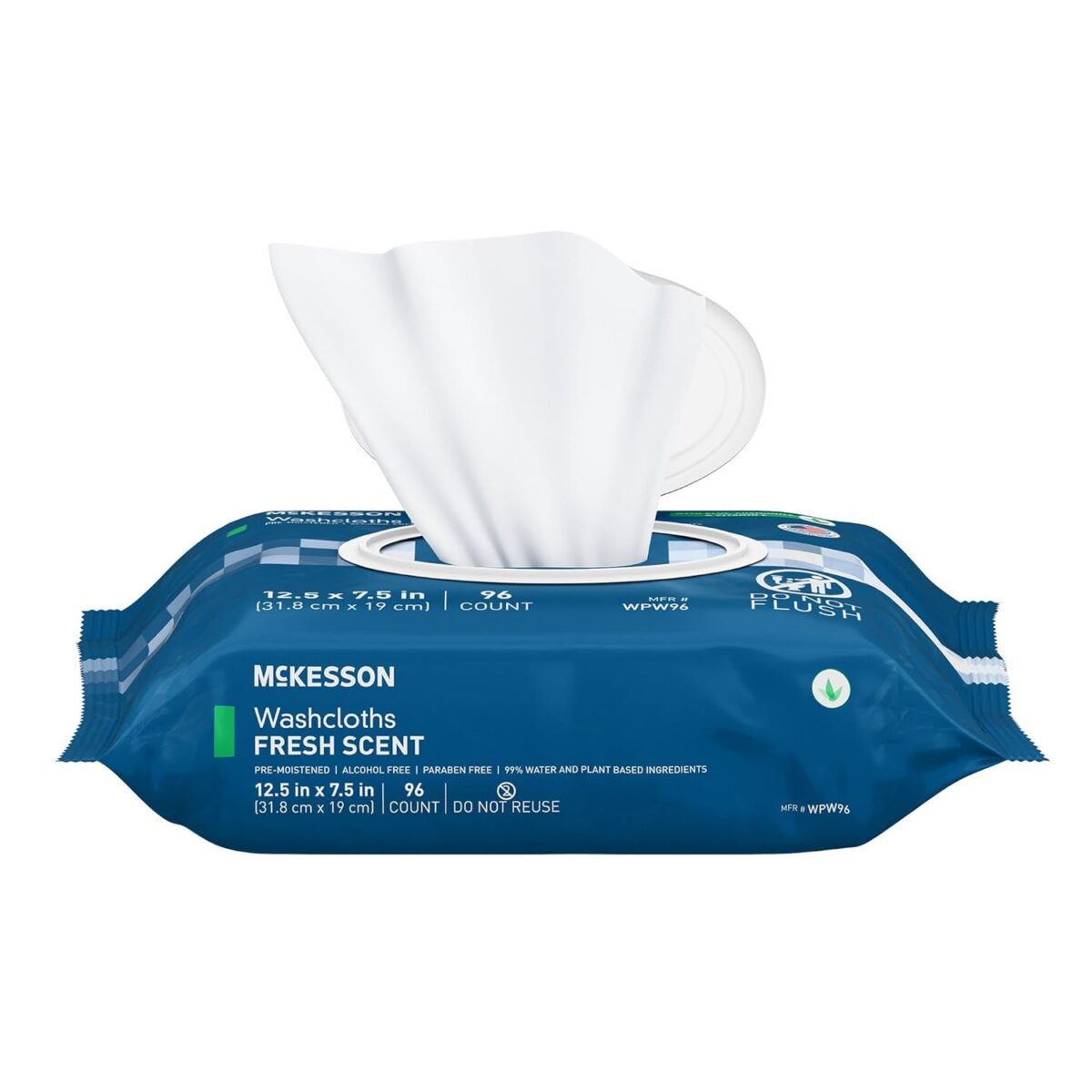 McKesson Washcloth Wipes for Adults, Scented (6 Pack, 576 Washcloths) Disposable Wash Cloths for Body - No-Rinse Formula with Snap Lid - Good for Incontinence and Elderly - 96 Wipes Per Pack - Image 8