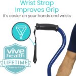 Vive Walking Cane Stick for Women, Men 600 lbs - Offset Handle, Balance, Fashionable Heavy Duty Bariatric 3/4 Inch Rubber Accessories for Seniors, Adults - Lightweight Stable Replacement Mobility Aid - Image 9