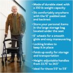 Carex Steel Rollator Walker with Seat and Wheels, Rolling Walker for Seniors, Supports 350lbs, For 5'0" to 5'8", Adult Rollator for Seniors, Padded Seat and Backrest for Elderly Assistance, Dark Blue - Image 2