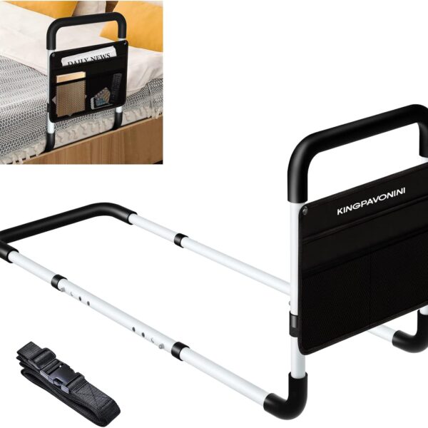 Bed Rails for Elderly Adults - Bed Assist Rail Medical Bed Support Bar Mobility Assistant with Free Storage Bag and Fixing Strap, Fit King, Queen, Full, Twin