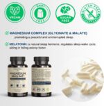 Magnesium Sleep Aid - Magnesium Complex Supplement with Melatonin for Sleep - Magnesium Glycinate 500mg, Magnesium L-Theanine - 120 Capsules - Image 3
