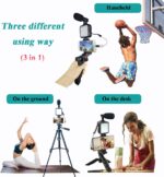 Vlogging Kit for iPhone, Vlogging kit for Android Phone,YouTube Starter Kit with Two Tripods Light Microphone Remote and Jack Adapter - Image 3