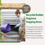 Gardener's Supply Company Flagstone Recycled Rubber Stepping Stone For Garden Walkway | Outdoor Patio Decor & Lawn Pathway Landscaping Stepping Blocks | Eco-Friendly Recycled Rubber - 17"W X 1/2 Thick - Image 3