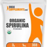 BulkSupplements.com Organic Spirulina Powder - Superfood Powder, Green Spirulina Powder, Spirulina Organic - Vegan-Friendly, 3g per Serving, 1kg (2.2 lbs) (Pack of 1)
