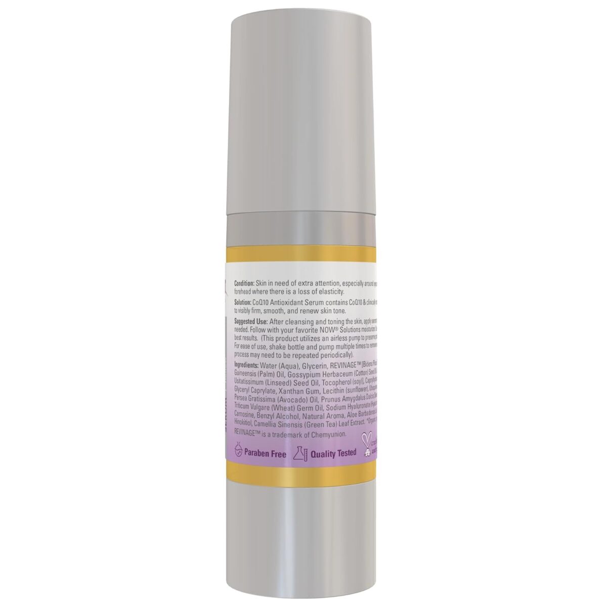 NOW Foods Solutions, CoQ10 Antioxidant Serum, with Clinically Tested REVINAGE™ for Collagen Support, Visible Firming, 1-Ounce - Image 2