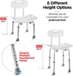 Medical king Shower Chair Set of 3 - Includes Back Scrubber & Additional Sponge - Anti Slip for Safety, with 8 Adjustable Heights Portable - Tool Free Shower Chair - Bath Chair for Elderly - Image 5
