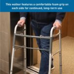 BodyMed Two Button Folding Walker with Wheels, Lightweight Mobility Aid with Foam Grips for Seniors and Adults, 300 lb. Maximum Weight Capacity - Image 7