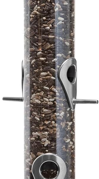 Droll Yankees Classic Sunflower or Mixed Seed Bird Feeder, Ring Pull Advantage, 6 Feeding Stations, 1 lb Bird Seed Capacity, 20-Inch