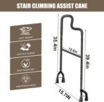 Stair Climbing Assist Cane for Both Walk Up and Down Stairs, Elderly Stair Lift Assist Devices with Adjustable Height fits Most Standard Steps, Step Helper for Those with Sore HIPS and Knees - Image 6