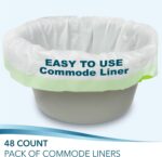 Bedside Commode Liners for Portable Toilet Chair Bucket and Bedpan | Value Pack of 48 Disposable Waste Bags for Adults in Medical Care | Universal Fit Portable Toilet Liners - Image 3