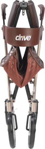 Drive Medical RTL10266CH-HS Nitro DLX Foldable Rollator Walker with Seat, Champagne (Brown) - Image 3