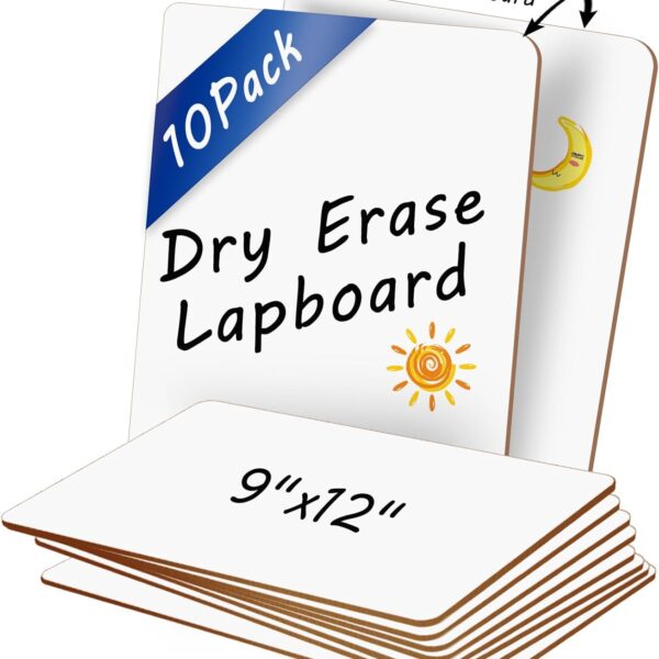 10 Pack Double Sided Dry Erase Board Classroom Pack 12'' x 9'' Small Whiteboards for Office Teachers Students Schools Supplies Thickness 3mm Mini Answer Paddles Easy to Wipe