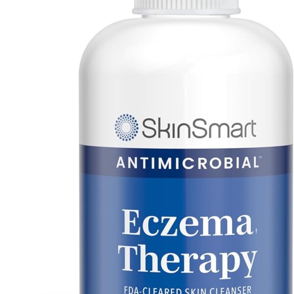 SkinSmart Antimicrobial Eczema Therapy with Hypochlorous Acid, Removes Bacteria so Skin Can Heal, for Adults, Kids and Seniors, 8 Ounce Clear Spray
