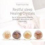 4 Sleep Aid Crystals and Healing Stones. Protection and Anxiety Relief Gift. (Amethyst, Moonstone, Lepidolite, Howlite) Meditation Healing Crystals for Stress Relief, Relaxation, Restful Sleep - Image 2