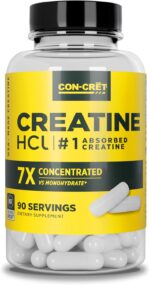Creatine HCl Capsules | Muscle, Cognitive, Cellular Energy Support | No Bloating or Cramps | USA Made & NSF Certified | Creatine Pills (90 ct)
