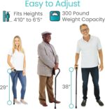 Vive Offset Walking Cane with Comfort-Foam Handle - for Women, Men, Seniors - Lightweight & Adjustable Single Point Walking Stick with a Non-Slip Tip for Stability, Balance, & Support - Image 6