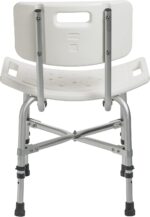 Drive Medical 12021KD-1 Bariatric Heavy Duty Bathroom Bench with Back, Gray - Image 3