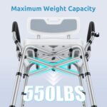 Shower Chair for Inside Shower, BRITULIF 550 lbs Heavy Duty Shower Chair for Elderly and Disabled, Shower Seat FSA/HSA Eligible, 6 Height Adjustable, Ideal for Adult and Senior Bathroom Needs - Image 4