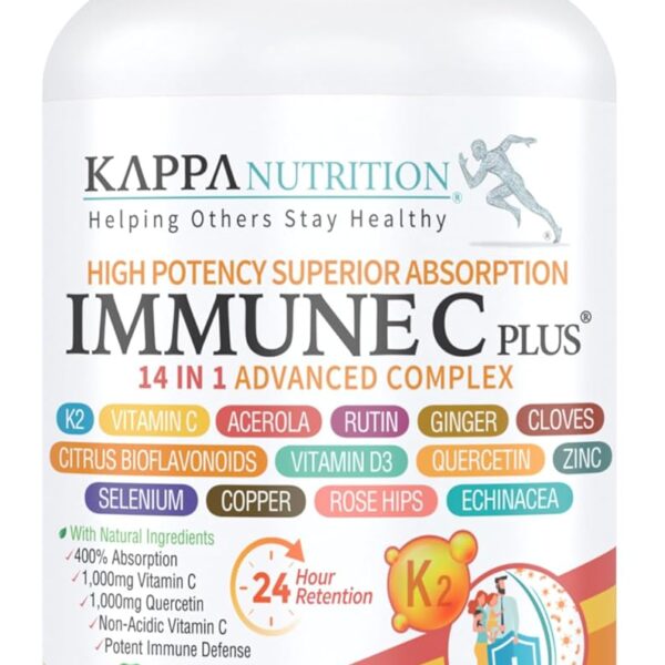 Quercetin 1,000mg, Vitamin C 1,000mg, Zinc 50mg, Vitamin D3 5,000iu, Selenium, Copper, Acerola, Ginger, Rutin, Bitter Orange, Rose Hips, Echinacea, Immune C Plus, 14 in 1 Immune C Plus (120 Count)