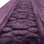 Modefa Velvet Prayer Rug - Soft Plush Turkish Janamaz Sajada Carpet for Men and Women - Plain Solid Prayer Mat Ramadan Eid Gift - with Prayer Beads - Luxury Floral Stamp (Purple) - Image 5