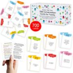 700 Family Conversation Cards, Fun Conversation Starters for Families, Play Dinner Table Games, Family Talking Cards, Color-Coded Across 6 Topics, Take Anywhere