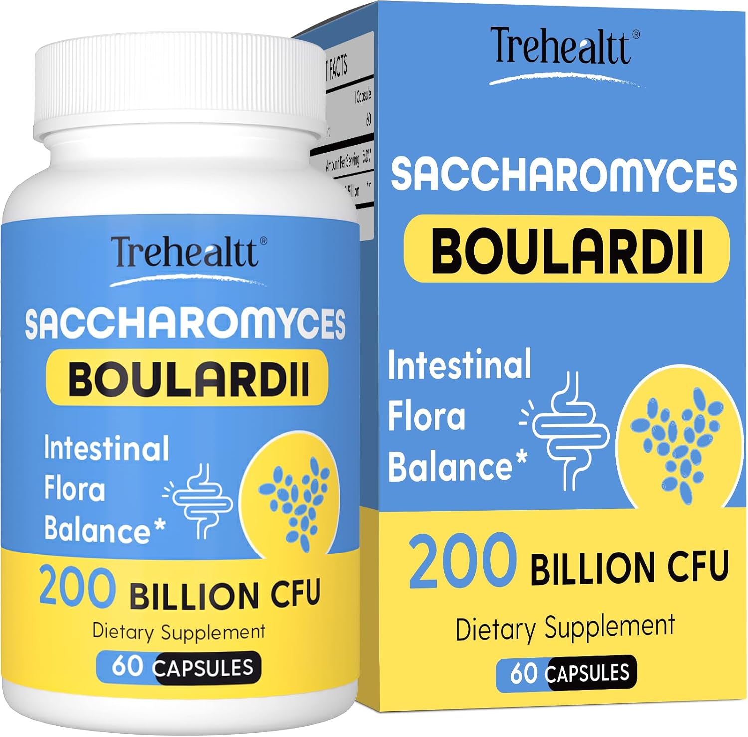 71-rnR9v77L._AC_SL1500_.jpg Saccharomyces Boulardii Probiotics 200 Billion CFUs, Clinically-Studied Probiotic for Women & Men Yeast for Intestinal, Gut, Immune & Digestive Health, Acid Resistant & Shelf-Stable, 60 Days Supply - Image 1