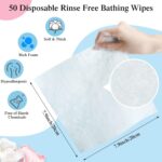 150 Pcs Rinse Free Bathing Wipes Bulk Sponges Bath Wipes All in 1 Shower Rinse Free Bath Sponges Wash Cloths for Campers, Hikers, Adults, Elderly - Image 2