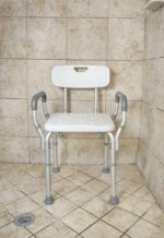 Essential Medical Supply Height Adjustable Shower and Bath Bench with Padded Arms, Contoured Back and Textured Shower Chair Seat - Perfect for The Bath and Shower - Image 2