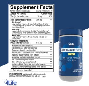 4Life Transfer Factor Plus - Support with Zinc, Super Mushroom Blend (Maitake, Shiitake, Agaricus), and Colostrum & Egg Yolk Extracts - 60 Capsules - Image 2