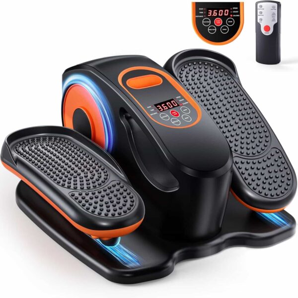 Under Desk Elliptical Machine, Ellipse Leg Exerciser with 15 Adjustable Speed, Quiet & Portable Seated Pedal Exerciser, Ideal for Seniors & Sedentary Office Workers